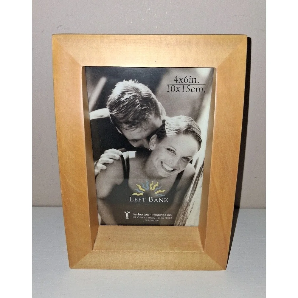 Left Bank 4x6 Wood Picture Frame Natural Wood Beveled Frame Tabletop or Wall